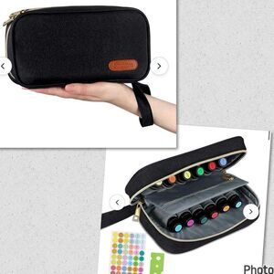 NWT Simboom Black Essential Oil Bag Case 12 Bottles Organizer Storage Bag Case